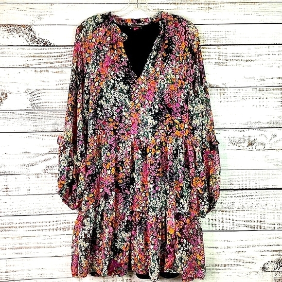 VINCE CAMUTO SIZE M‎ FLORAL DRESS SUMMER FALL MIDI - Picture 2 of 11